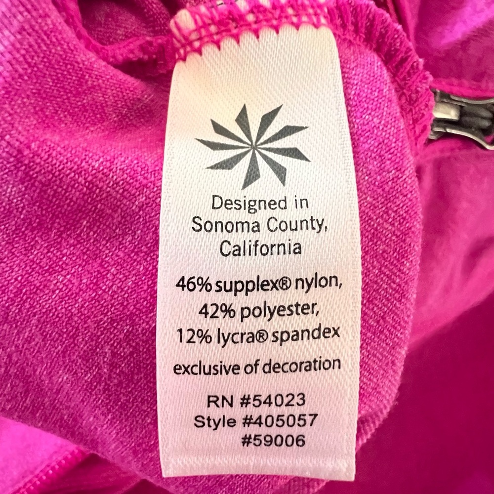 NEW Athleta Rishi Yoga Hot Pink Zip Up Hoodie Activewear Running Fitted Gym - Picture 10 of 10